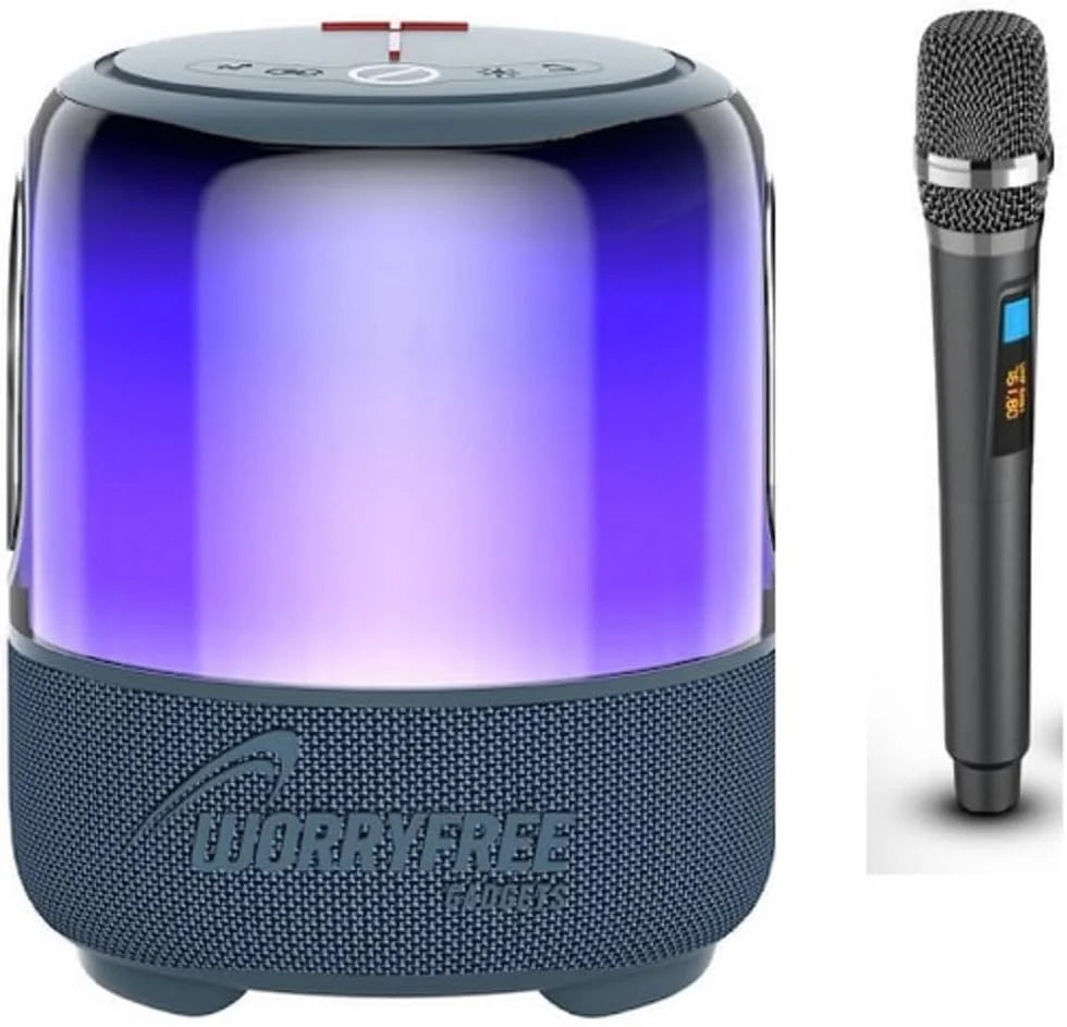 Worryfree 60W Portable Bluetooth Party Speaker with RGB Lights, Waterproof with One Microphone
