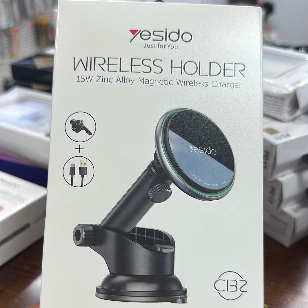 Suporte magnético sem fio para carro Yesido C132
