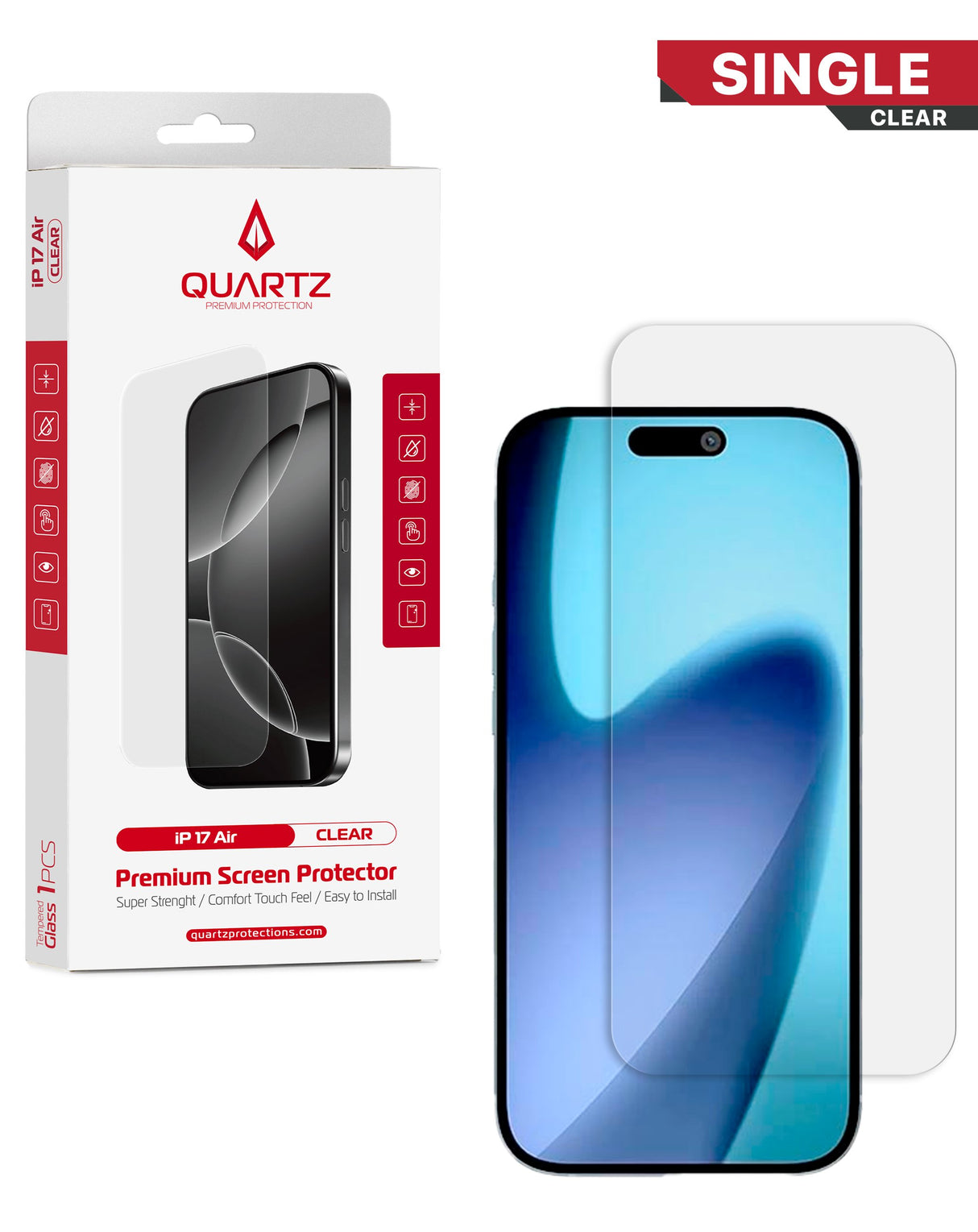 QUARTZ Clear Tempered Glass for iPhone Air