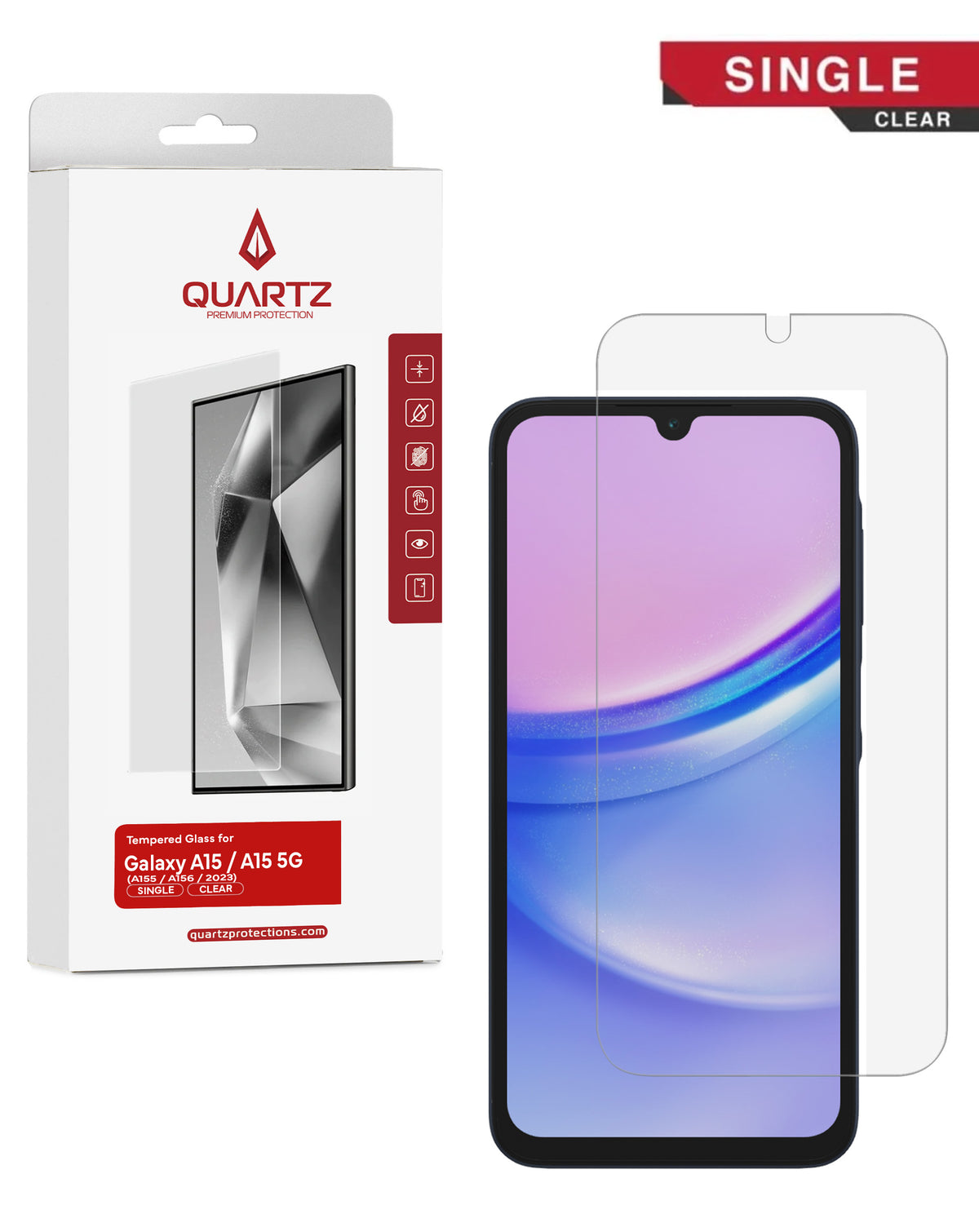 Galaxy A15 Tempered Glass Clear