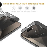 MyBat Pro Privacy Full Coverage Tempered Glass Screen Protector for Apple iPhone 15 Pro Max (6.7) - Black