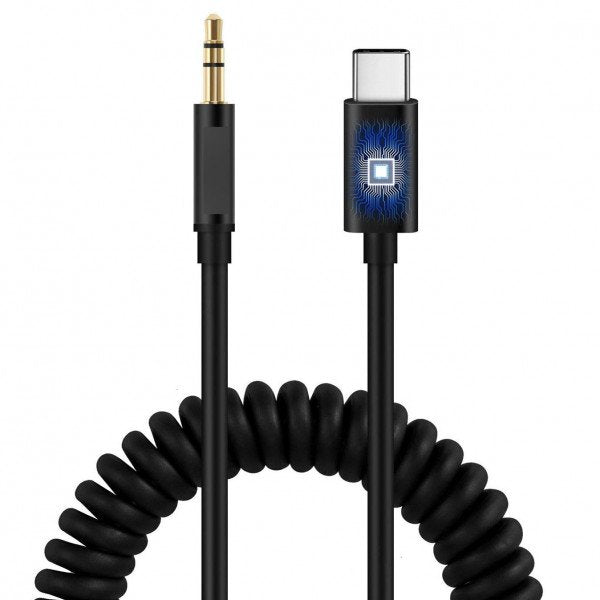 USB-C Cable to 3.5mm Aux Auxiliary Cable for Headphone, Car Cord (Black)