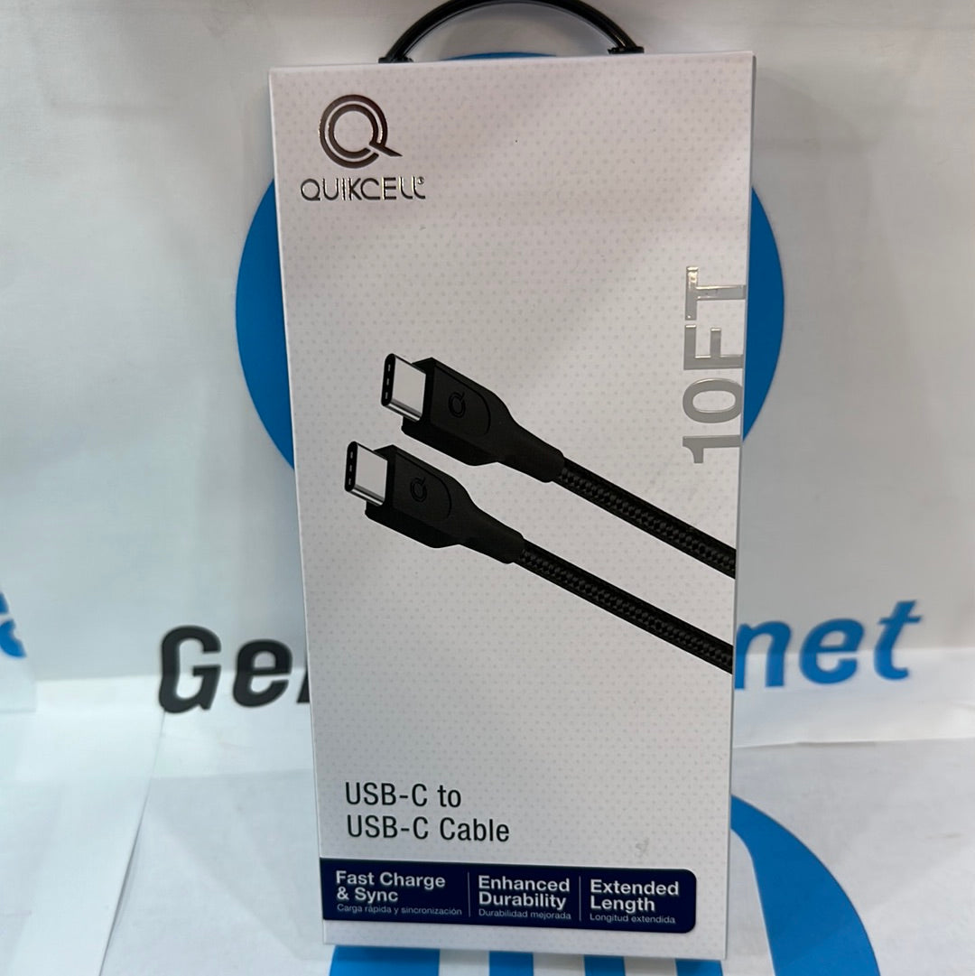 CABO QUIKCELL USB-C PARA USB-C-Preto: 10 pés
