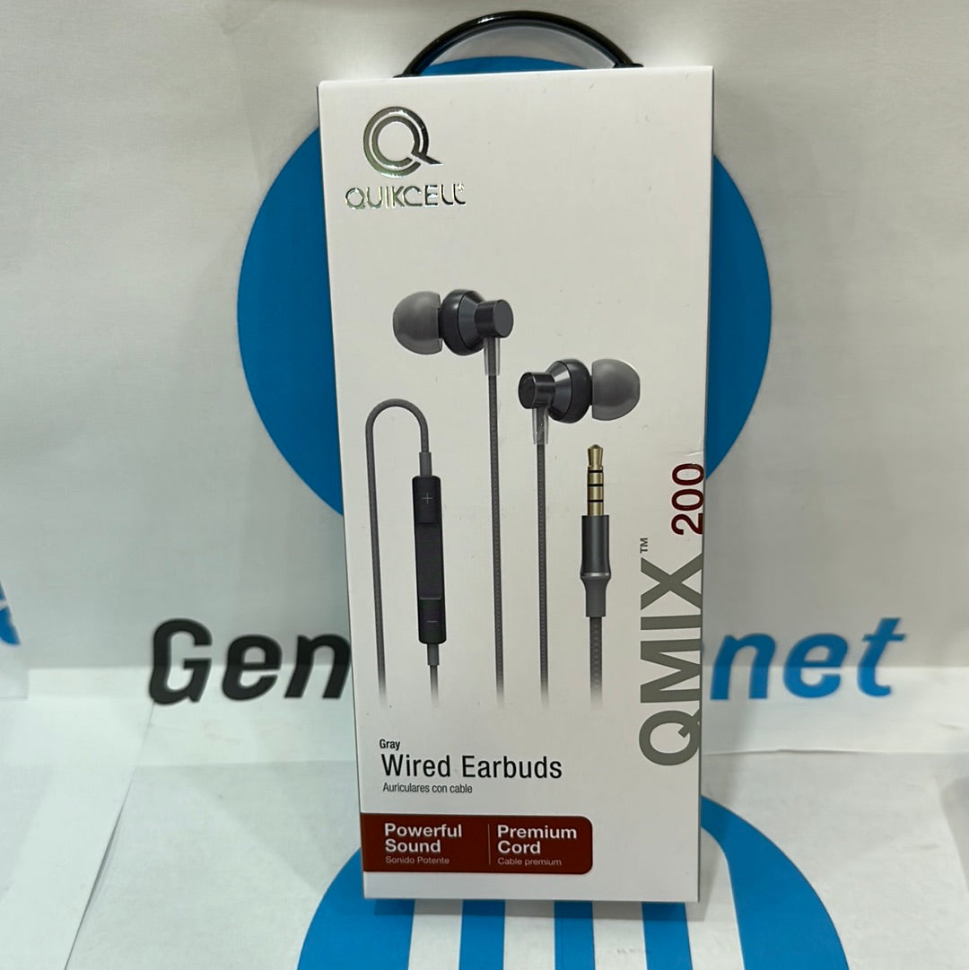 AURICULARES QUIKCELL QMIX 200-GRIS : 3.5MM