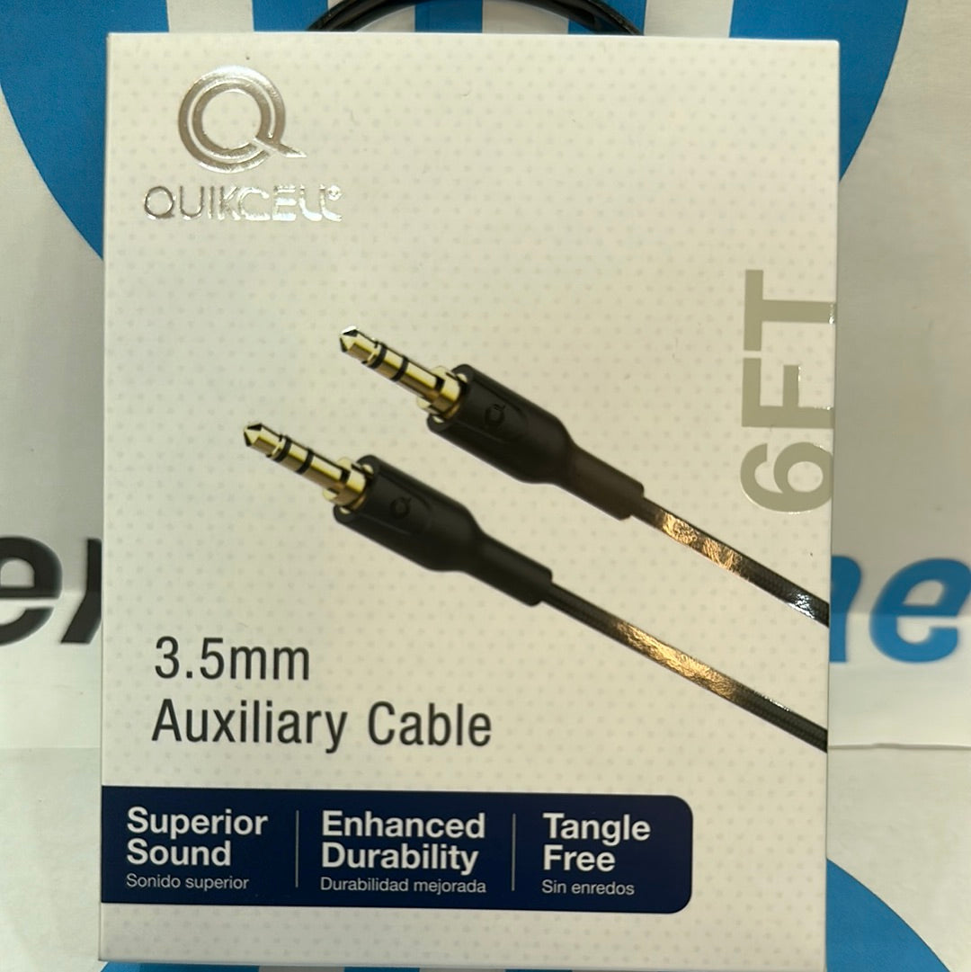 CABLE AUXILIAR QUIKCELL 3.5mm-NEGRO : 6FT