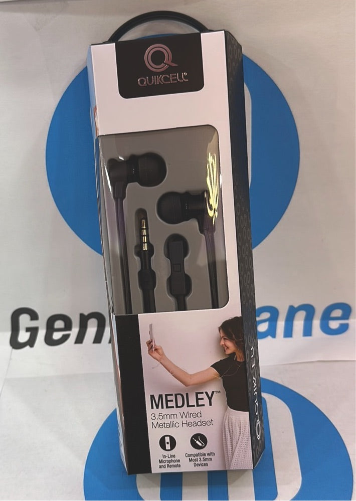 FONE DE OUVIDO QUIKCELL MEDLEY-PRETO: 3,5MM