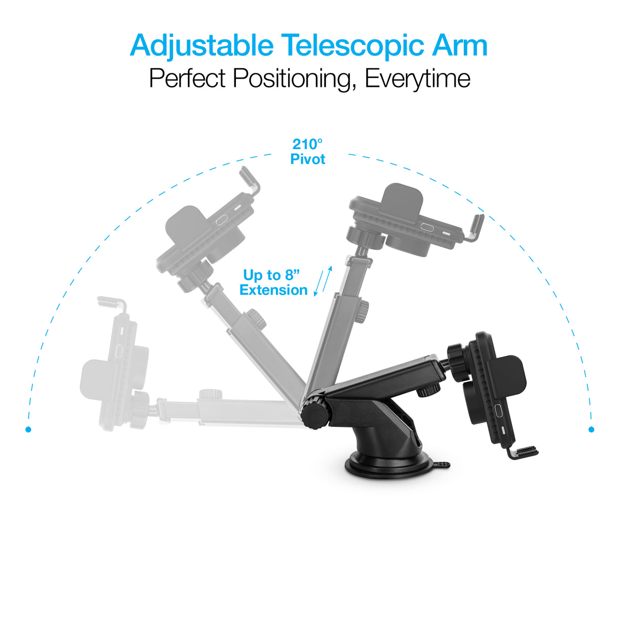NAZTECH Smart Grip 15W sem fio de carregamento rápido suporte para ventilação + painel + pára-brisa preto