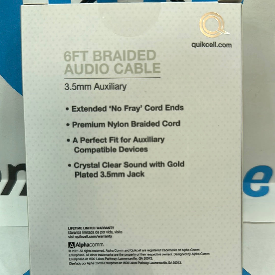 CABLE AUXILIAR QUIKCELL 3.5mm-NEGRO : 6FT