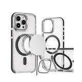 Thin Magnetic Clear Case with Camera Stand Kickstand - BLACK for iPhone 13 Pro Max