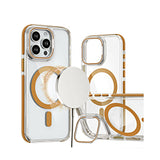 Thin Magnetic Clear Case with Camera Stand Kickstand - BLACK for iPhone 13 Pro Max