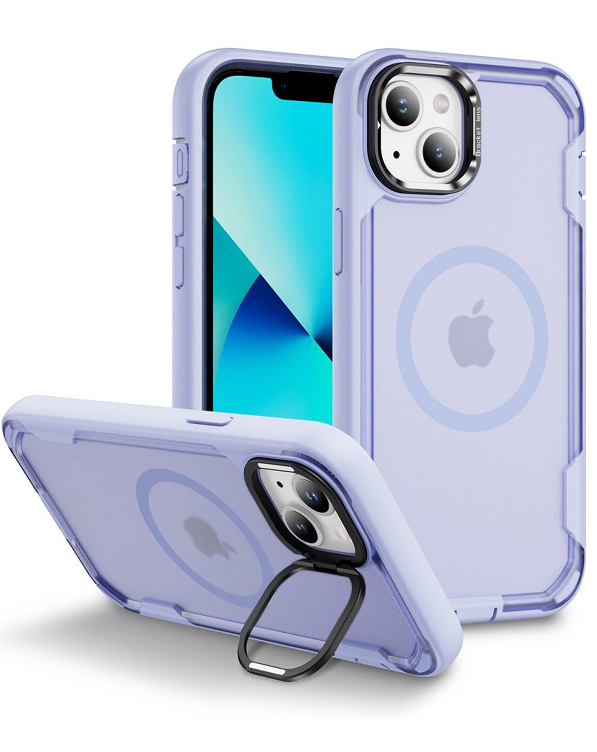 Shockproof Magsafe Case with Camera Stand - LIGHT PURPLE for iPhone 13 / 14