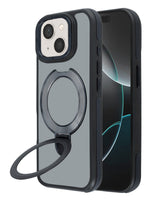Matte Transparent Case with Wireless Charging Kickstand - BLUE for iPhone 13 / 14