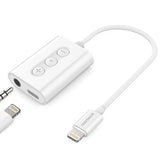 Audio + Charge Adapter for iPhone | 3.5mm Aux and MFi Lightning | White