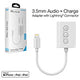 Audio + Charge Adapter for iPhone | 3.5mm Aux and MFi Lightning | White