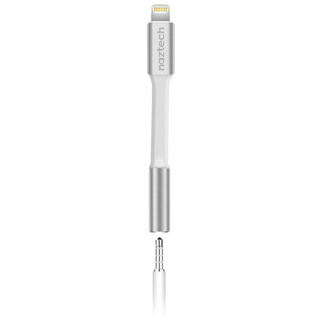 Audio Adapter for iPhone MFi Lightning to 3.5mm Aux White