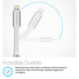 Audio Adapter for iPhone MFi Lightning to 3.5mm Aux White