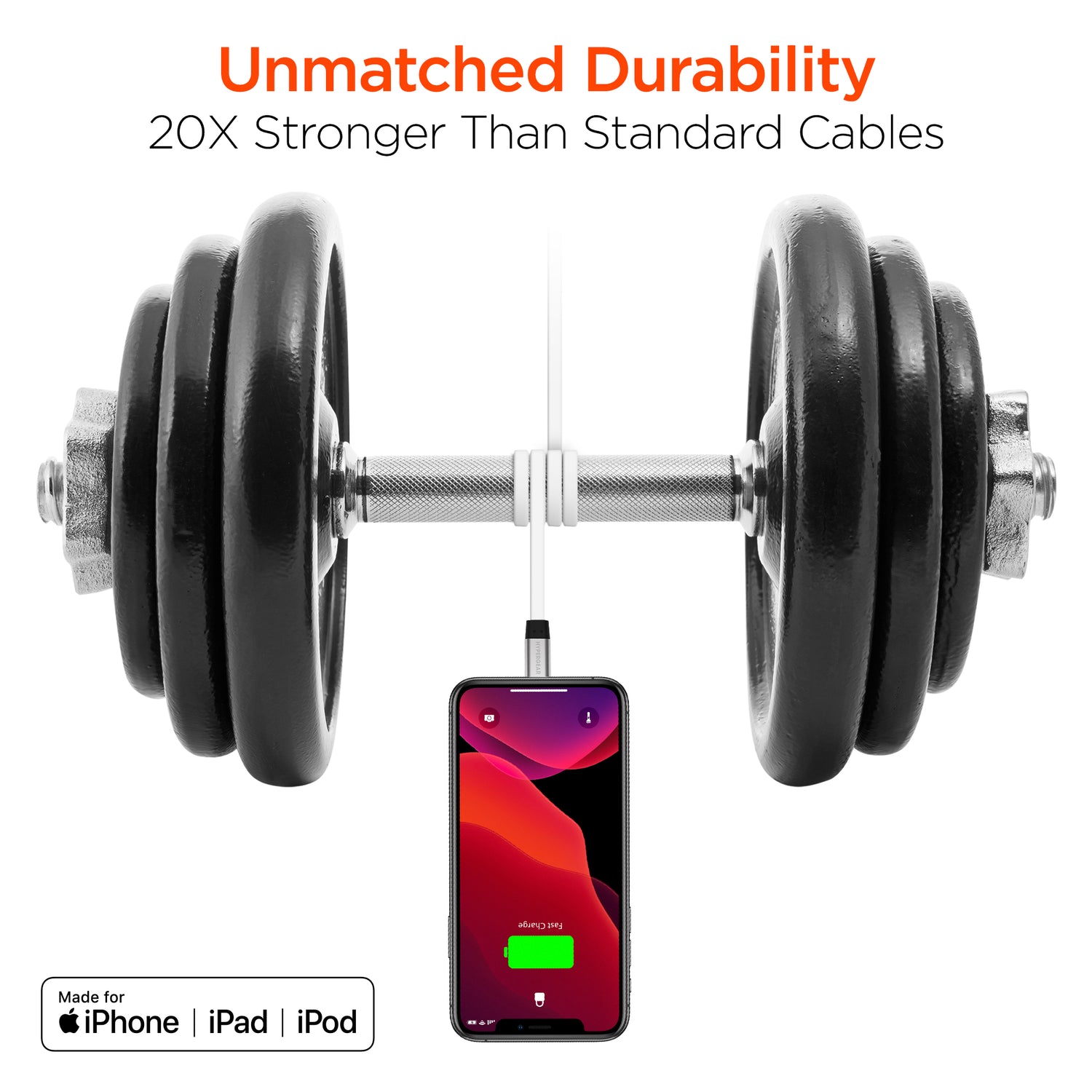 Flexi USB-C to MFi Lightning Flat Fast Charge Cable