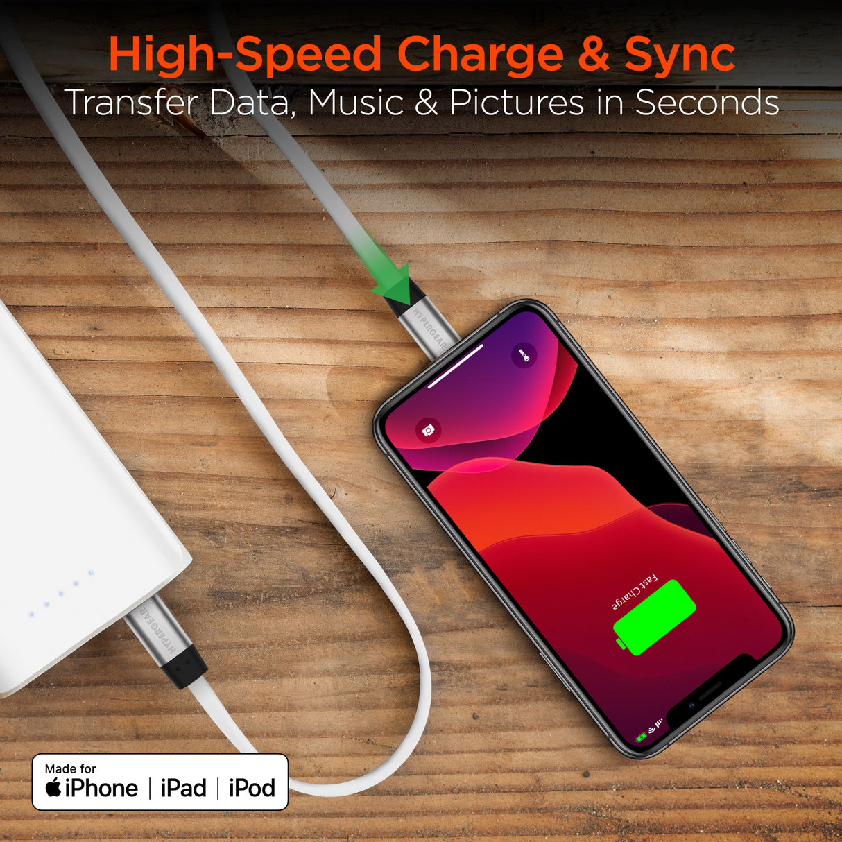 Flexi USB-C to MFi Lightning Flat Fast Charge Cable