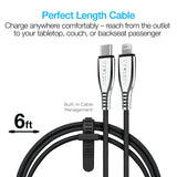 TITANIUM USB-C to MFi Lightning Braided Fast Charge Cable 6ft Black