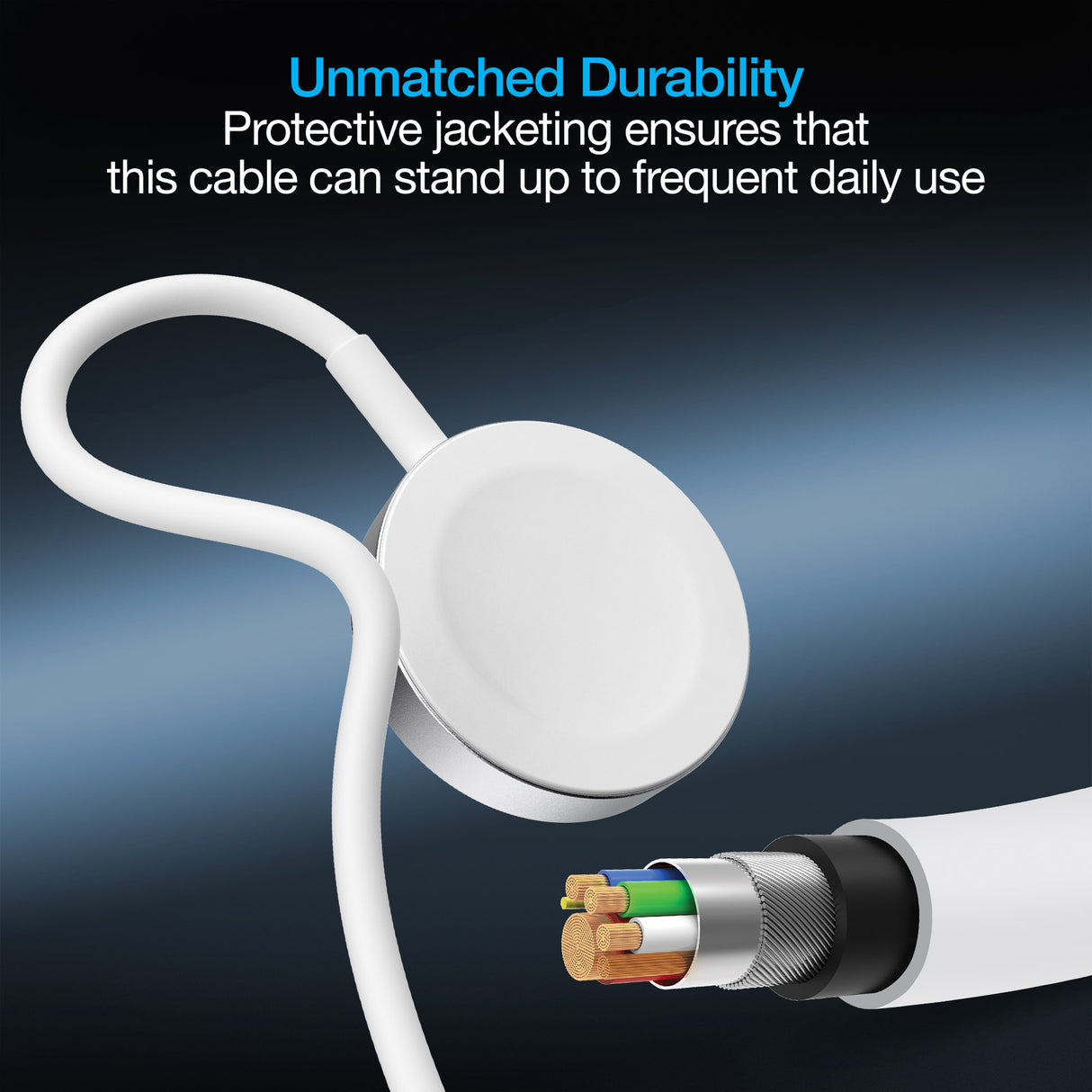 Naztech Magnetic Charging Cable for Apple Watch 3ft White