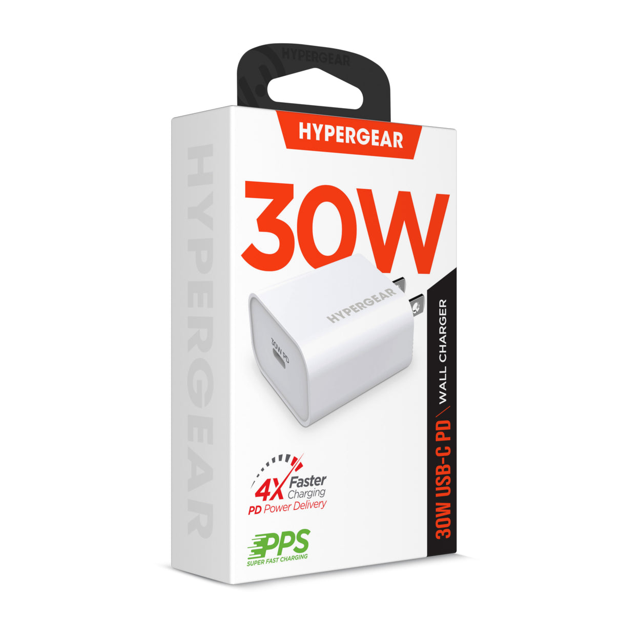 Cargador de pared HyperGear 30W USB-C PD Blanco