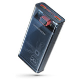 ClearCharge XL Transparent Fast Charge Power Bank with 20W USB-C PD