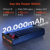 ClearCharge XL Transparent Fast Charge Power Bank with 20W USB-C PD