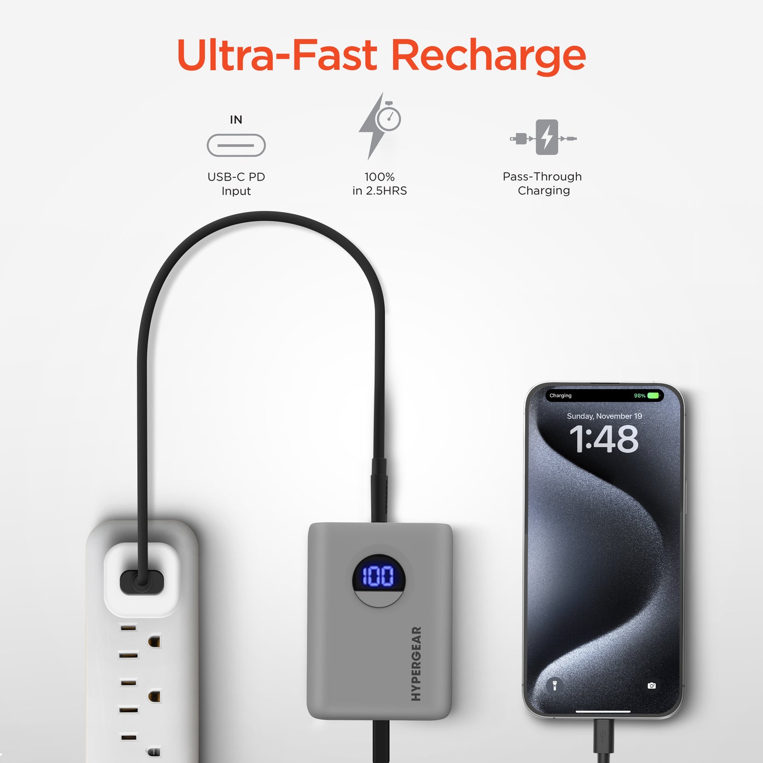 HyperGear PowerPack PRO 10000mAh 20W Power Bank Gray