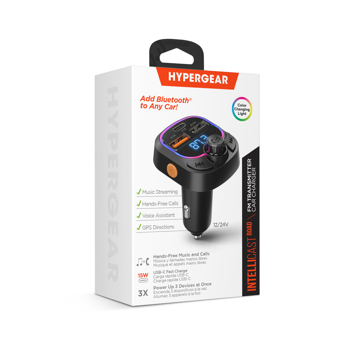 IntelliCast Road FM Transmitter Car Charger with 15W USB-C