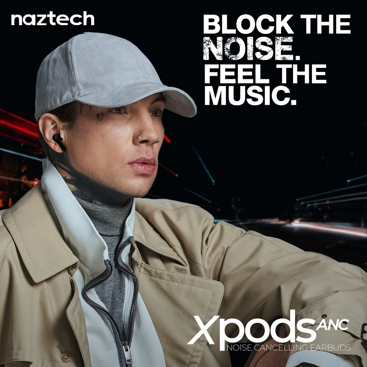 Xpods ANC Active Noise Cancelling True Wireless Earbuds with Wireless Charging Case