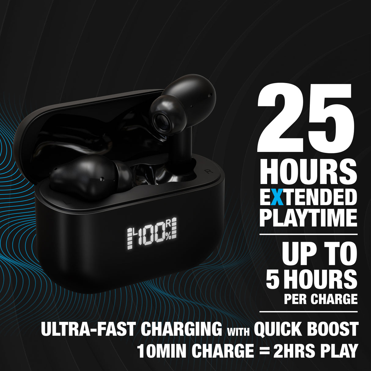 Xpods ANC Active Noise Cancelling True Wireless Earbuds with Wireless Charging Case