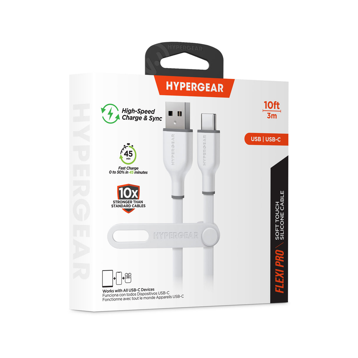 Flexi Pro USB-A to USB-C Soft-Touch Charge & Sync Cable