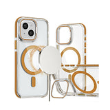 Thin Magnetic Clear Case with Camera Stand Kickstand FOR IPHONE 14 PLUS / 15 PLUS