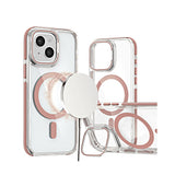 Thin Magnetic Clear Case with Camera Stand Kickstand FOR IPHONE 14 PLUS / 15 PLUS