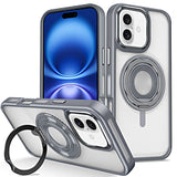 iPhone 16  Skin Feel Transparent Case with Silicone Ring Holder