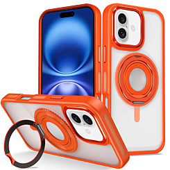 iPhone 16  Skin Feel Transparent Case with Silicone Ring Holder