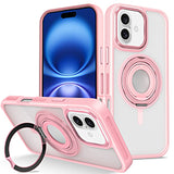 iPhone 16  Skin Feel Transparent Case with Silicone Ring Holder