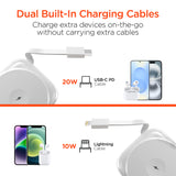 HYPERGEAR 5,000mAh Mag Grip Go Magnetic Wireless Fast Charge Power Bank with Built-In Cables