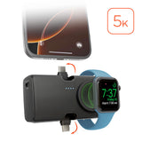 HyperGear 5 ,000mAh Power Pack Nano Ultra-Mini Power Bank with Built-In Apple Watch Charger