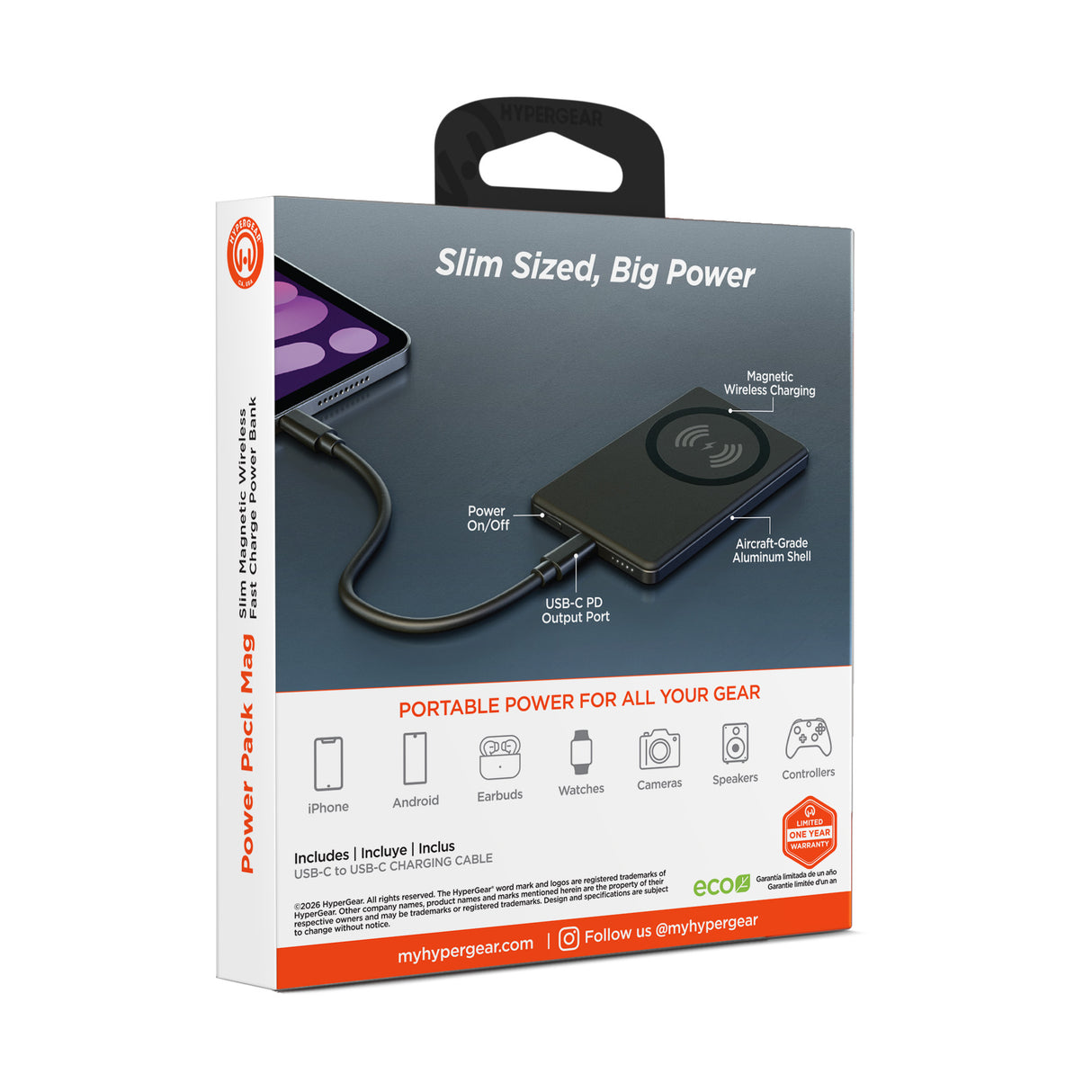 HyperGear PowerPack MAG Slim Power Bank Black