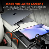 HYPERGEAR SpeedBoost 77W Quad-Port Fast Car Charger with Dual 30W