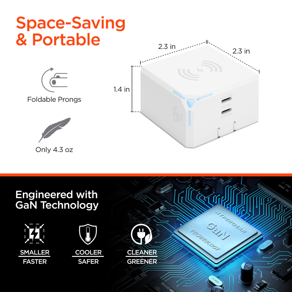 HyperGear MaxCharge 3-in-1 Magnetic Wall Charger White