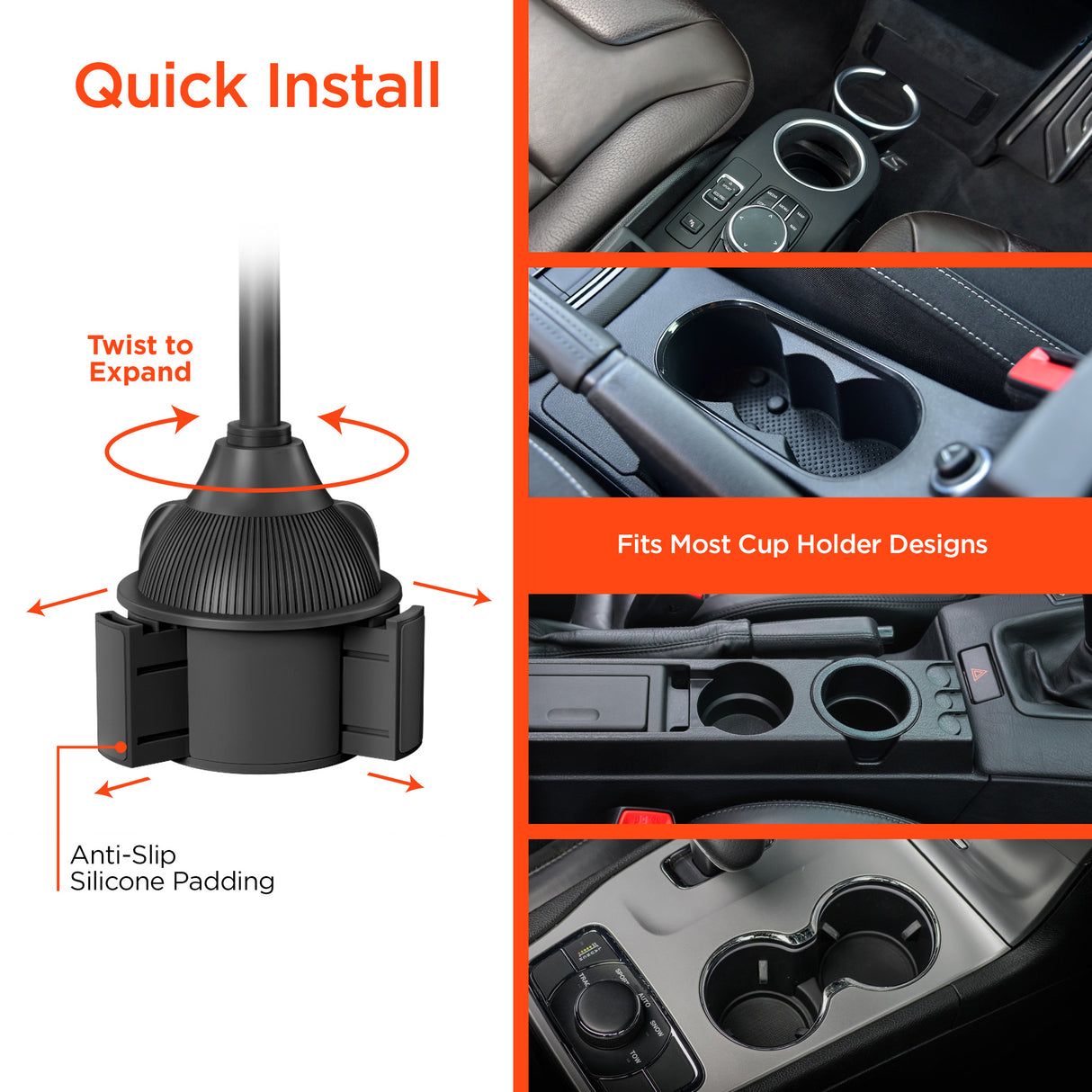 HyperGear EZ Grip 15W Wireless Fast Charge Mount Black