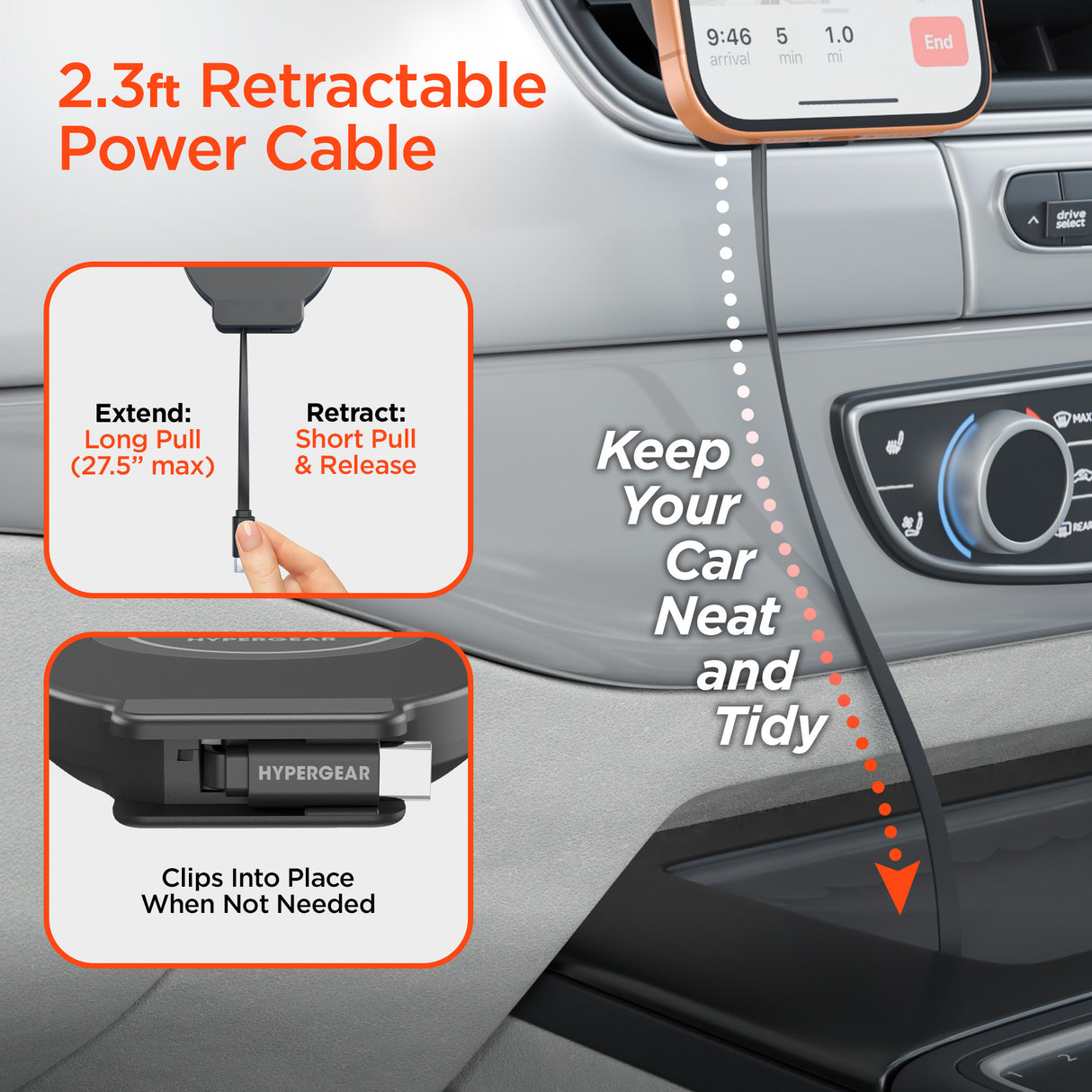 Mag Grip 15W Magnetic Wireless Fast Charging Phone Mount | Vent + Dashboard + Windshield | Black