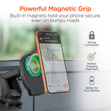 Mag Grip 15W Magnetic Wireless Fast Charging Phone Mount | Vent + Dashboard + Windshield | Black