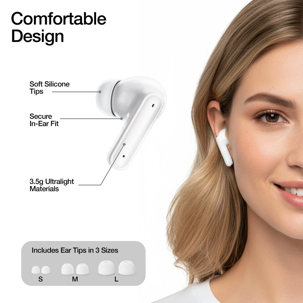 HyperGear HyperBudz ANC True Wireless Earbuds White