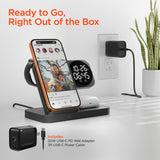 HyperGear PowerFold 24/7 Charging Stand With Clock Black