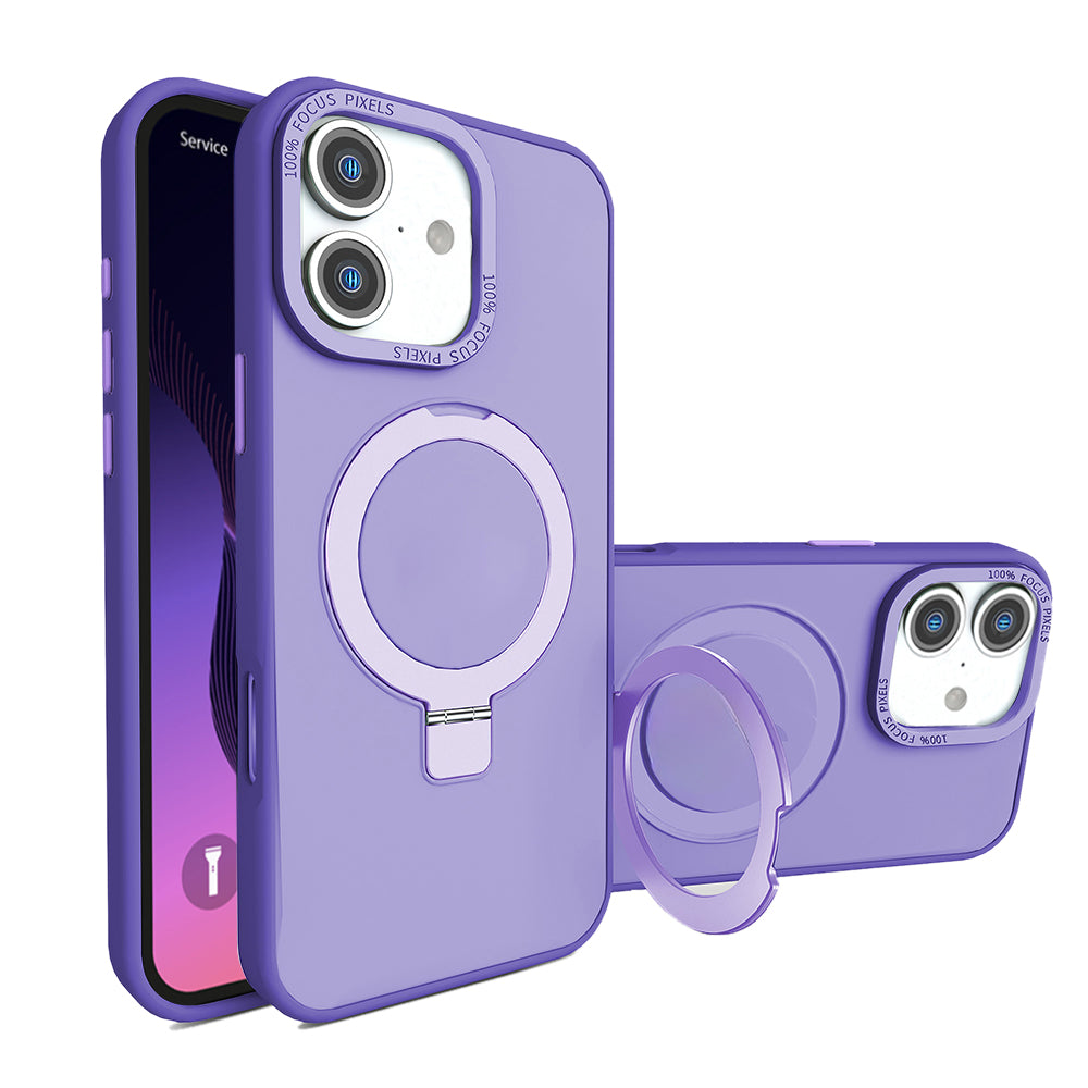 iPhone 16 Plus Carbon Wireless Charging Case with Ring Stand