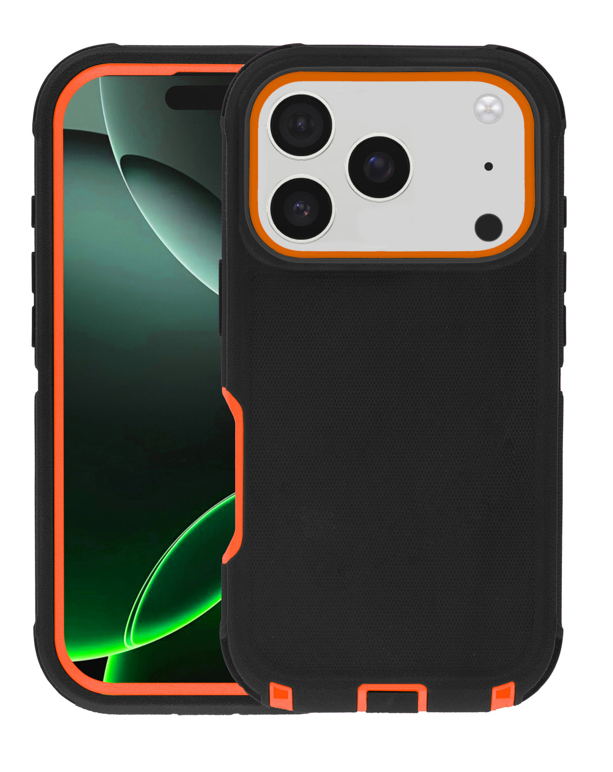 Heavy Duty Case - BLACK & ORANGE for iPhone 17 Pro Max