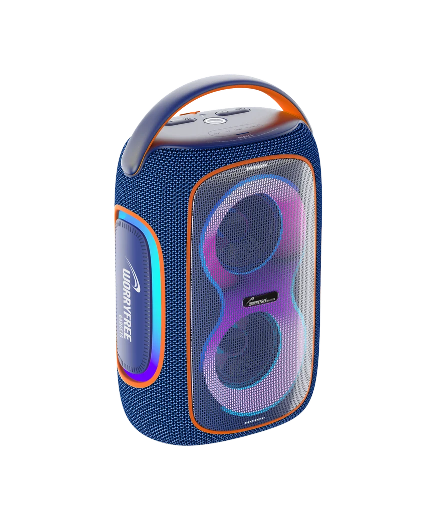 WORRYFREE 50W Bluetooth Speaker with RGB Lights & Carry Handle